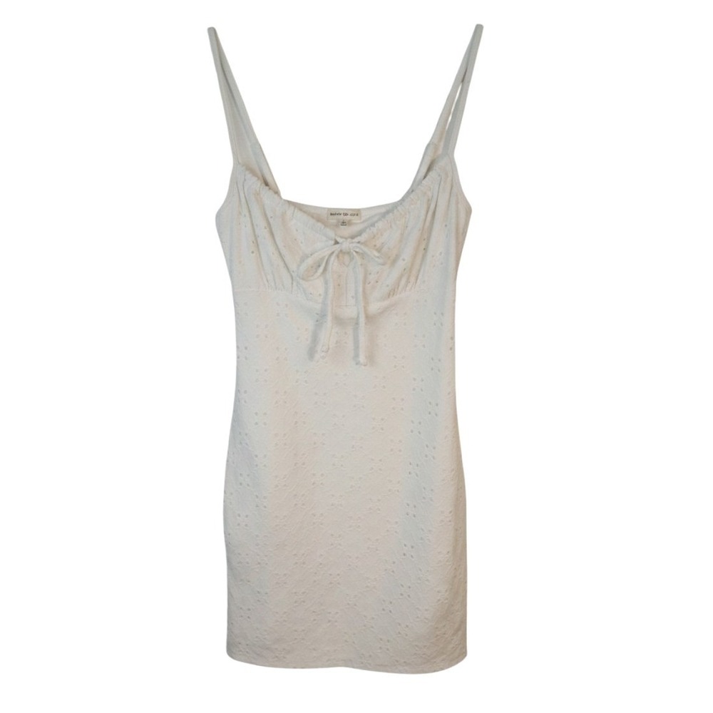 Heart & Hips White Eyelet Mini Dress Women S Cinched Bust Strappy JD38589
